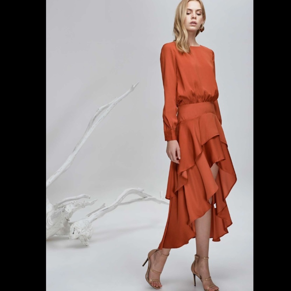 Finders Keepers Stevie dress in color SAFFRON